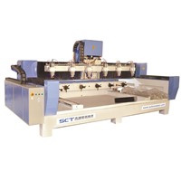 SCT-S1230R Stone Railings Processing Equipment Four Axis 3D Stone CNC Router