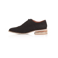 Women's Perforated Lace-up Wingtip Leather Flat Vintage Brogues Oxford Shoes