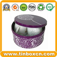 Round Tin Box for Food Packaging, Metal Tin Can, Metal Gift Box