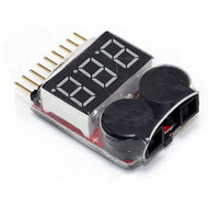 1-8S Battery Display Low Voltage Buzzer Alarm 2IN1 Tester Module Battery Display Alarm Module with BB Ring LP