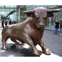 Large Outdoor Sculptures Metal Craft Wall Street Bull Statue Replica