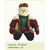 Hot Sales Fabric Low Price Wholesale Hand Made Stuffed Santa Snowman