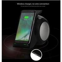 Mobile Phone Stand Bluetooth Speaker Qi Wireless Charger for S8 S7 Plus Note5