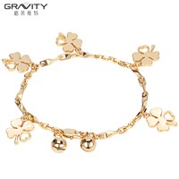 Factory Price World Wholesale 14k Gold Four Leaf Clover Bracelet