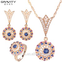 TZXG0088 China Gravity Costume Imitation Gold Plated Necklace Jewellery Sets
