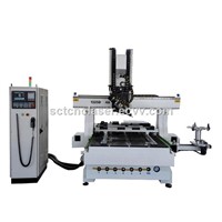 Auto Tool Change CNC Router Machine 4 Axis with Rotate Spindle