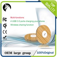 Multiport Wireless Phone Charger for iPhone 6 7 Portable Qi Wireless Charger