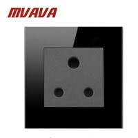 Mvava 15A South Africa Switched Socket Luxury Black High Quality Crystal Glass South Africa Wall Socket