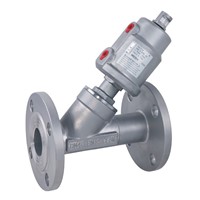 Flanged Pneumatic Angle Seat Valve with Stainless Steel Actuator