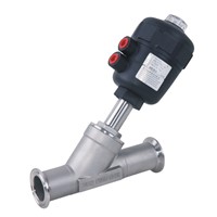 Tri-Clamp Ends Pneumatic Angle Seat Valve with PPS Actuator