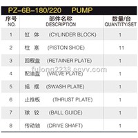 NACHI #PZ-6B-180, #PZ-6B-220 PUMP PART