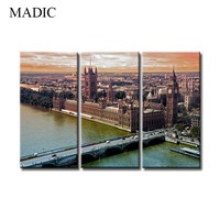 Wall Pictures for Living Room 3 Panel London Big Ben Landscape Canvas Art Printings for Home Decor