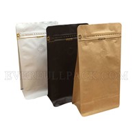 2017 New Kraft Paper Vacuum Sealed Flat Bottom Pouch Coffee Bags with Valve