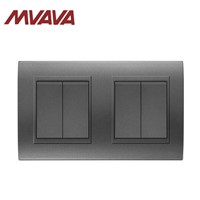 MVAVA 4 Gang Double Electrical Wiring Push Button Wall Switch 16A 110~250V