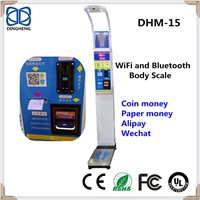 DHM-15 Coin & Cash Vending Height Weight Ultrasonic Body Fat Balance BMI Scale Body