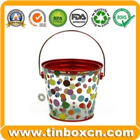 PVC Tin Bucket with Metal Handle, Transparent PVC Tin Box, Tin Can with Trasparent Body (BR1751)