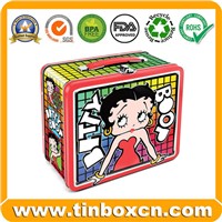 Tin Lunch Box, Lunch Tin Box, Handle Tin Box, Gift Tin Packaging (BR1051)