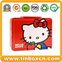 Tin Lunch Box, Lunch Tin Box, Tin Box with Handle, Gift Tin Box (BR1055)