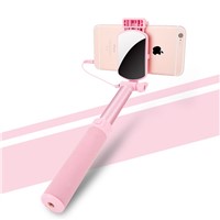 Aluminum Wired Selfie Stick Built-In Remote Shutter, Adjustable Phone Holder, 3.5mm Aux Cable for iPhone, Samsung, Android