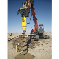 Hydraulic Earth Auger Drive Unit Mounted on Excavator for Hole Digging Or Screw Piling Project