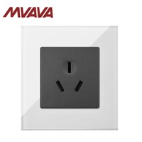 MVAVA 3-Pins 13A AU Sokcet White Crystal Glass Panel with High Phosphorus Copper