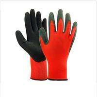 13 Gauge Red Polyester Latex Coated Gloves