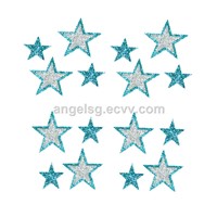 Blue Silver Stars Glitter Stickers