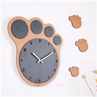 Creative European Style Bear Paw Cartoon Wood Wall Quiet Clock