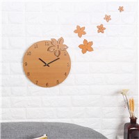 Creative Nordic Sytle Home Decoration Wood Wall Quiet Clock