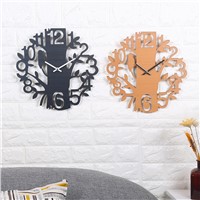 Creative Rural Style Home Decorative Wood Wall Quiet Clock