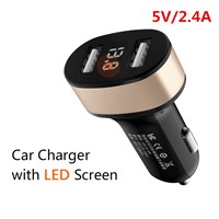 High Speed USB Phone Car Charger 5v 2.4a Dual USB Car Adapter Charger
