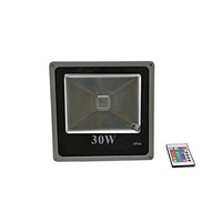 Outdoor LED Flood Light, 30W RGB Color Changing Waterproof Security Light with US-Plus