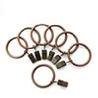 Portable Set of 14 1.5inch Copper Curtain Rings with Clips & Hooks for Bathroom Shower Rod