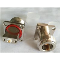 N Flange RF Coaxial Connector with Bushing for Cable