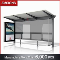 ZM-BS22 Galvanized Steel Advertising Bus Stop Shelter with Light Box