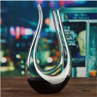 2017 Handmade Customized Transparent Clear U Shaped Wine Glass Decanter for Home Decorate