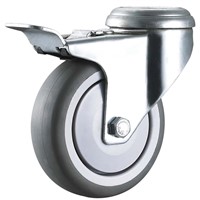 Caster Wheel Medium Duty Hardware Bolt Hole with Brake 4 Inches Plain Bearing Wheels