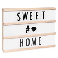 Wood Three Line A4 LED Letter Cinematic Advertising Light Box for Party & Home