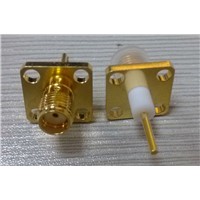 Flange SMA RF Coaxial Connector for PCB Cable