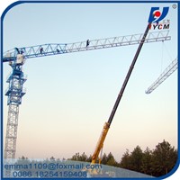 PT6013 8 Ton Zoomlion Tower Crane Boom Length 60 Meters Topless Hammerhead Type