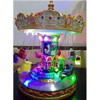 10 Inch Height LED Musical Carrousel with Roating Characters