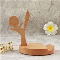 China Manufacture Natural Wood Lovely Shaped Mobile Phone Stand