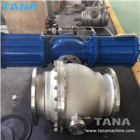 2 Piece Pneumatic Flanged Ends ASTM A216 WCB Trunnion Mounted Ball Valve