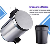 3L 5L 12L Stainless Steel Foot Pedal Trash Can