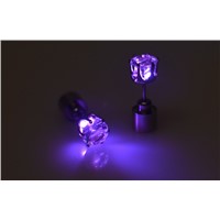 2017 Charm Light up Glowing Crystal Stainless Ear Drop Ear Stud Earring Jewelry LED Earrings