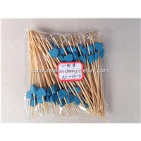 12cm Red Heart Bamboo Cocktail Picks Wood Beads Skewers Fruit Toothpicks Sticks Party Bar Supplies Love Wedding