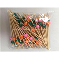 Creative Cute Bamboo Colorful Multi-Design Toothpick Fruit Picks Fruit Tools Cocktail Sticks Christmas Party Toothpicks