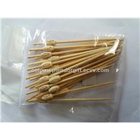 Pattern Bamboo Cocktail Beads Toothpicks Barbecue Fruit Toothpick for Buffet Canapes &amp;amp; Party Food