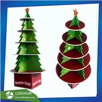 Cardboard Christmas Tree Display Stand Made with Foamboard with 5 Shelves Suitable for Chritmas Gifts, Life-Size Christm
