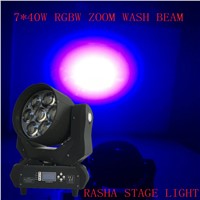 Rasha New Arrival 7leds*40W RGBW ZOOM WASH LED Moving Head Light DJ Moving Head Effect for Event Party